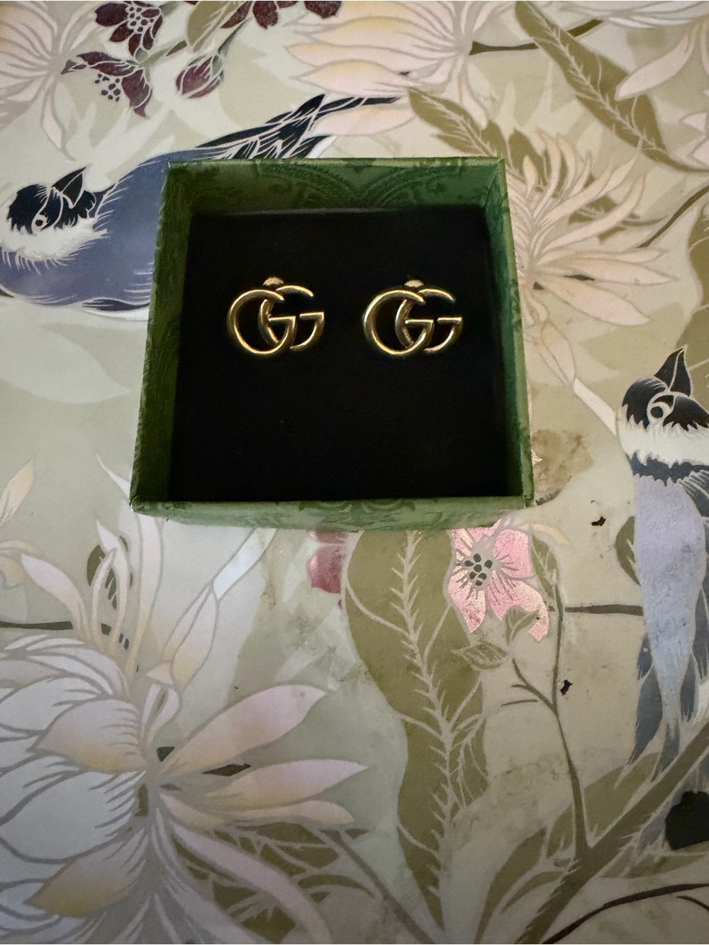 Gold Double G Stud Earrings - Designer Style Women Jewelry